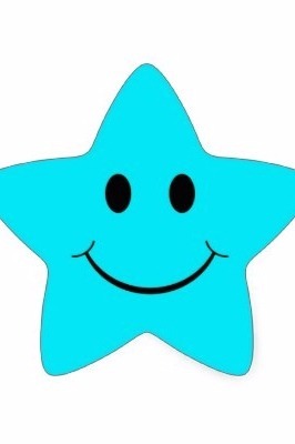 Blue star with a smiley face